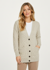 Delphi Aran Boyfriend Cardigan | Oatmeal 