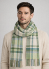Foxford Lambswool Scarf | Turquoise & Cream Tartan