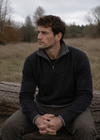 Men's Lambswool Quarter Zip Sweater - Charcoal | IrelandsEye Knitwear