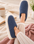 Sheep by the Sea Navy Wool Slippers | Unisex Irish Wool Slippers