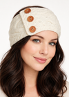 Women's Aran Button Headband | Natural
