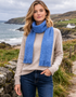 Mucros Skellig Blue Scarf - Irish Made Merino Wool & Cashmere