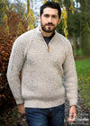 Men's Aran Fisherman's 1/2 Zip Sweater | Oatmeal