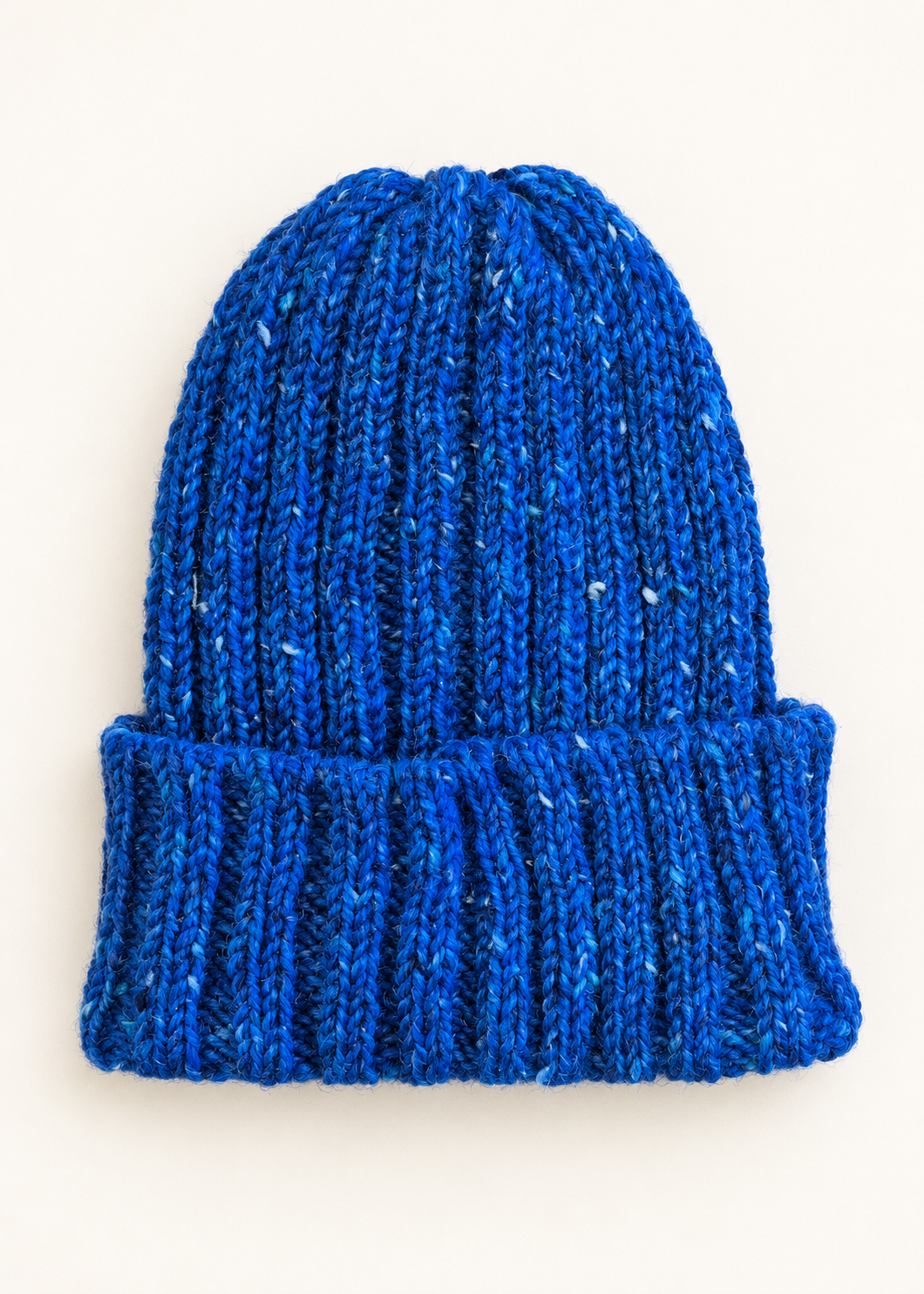 100% Donegal Wool Hill Walker beanie hat | Blue