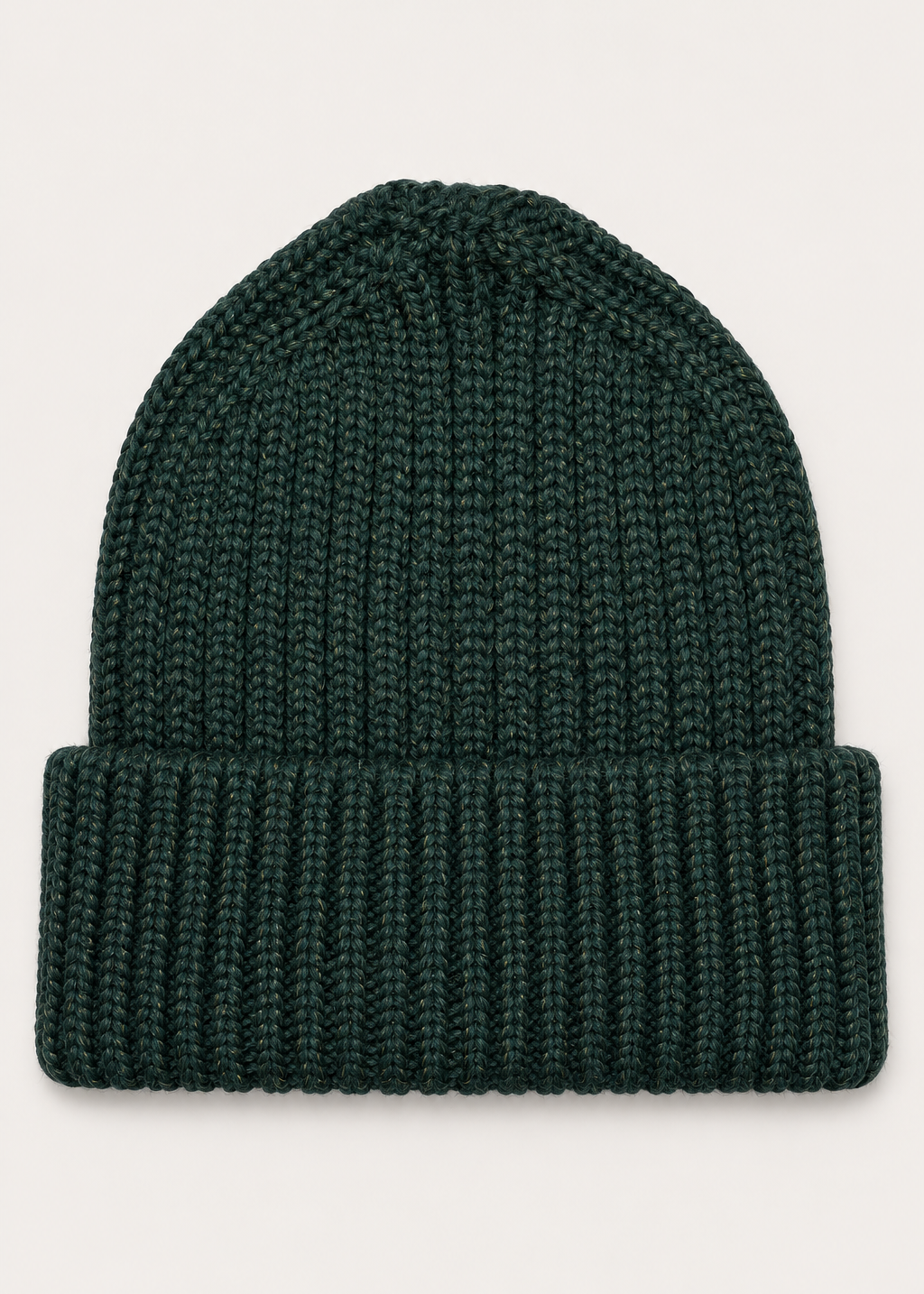 Aran Wool Ribbed Hat | Green