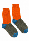 Tricolor Merino Wool Socks | Orange, Green & Teal