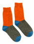 Tricolor Merino Wool Socks | Orange, Green & Teal