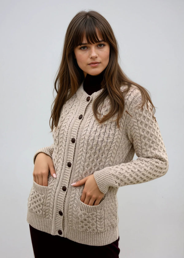 Aran Lumber Cardigan | Parsnip