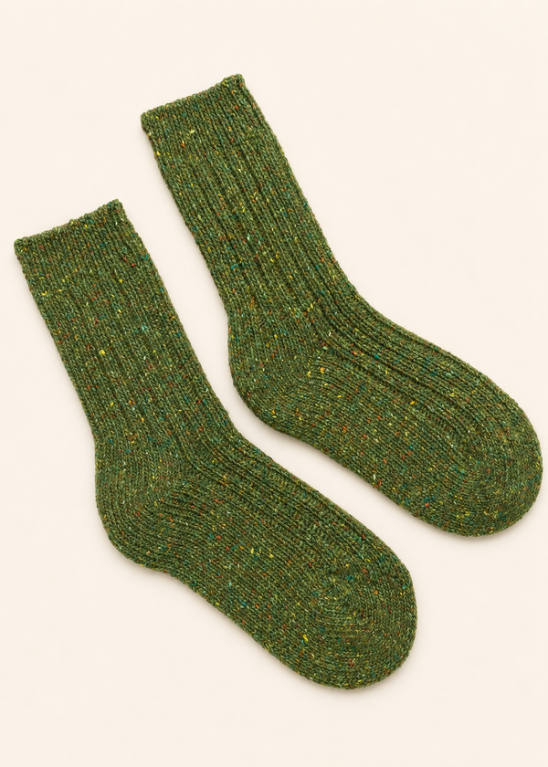 Luxury Irish Wool Blend Socks | Meadow Green