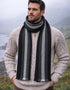 Mucros Donegal Wool Scarf | Premium Irish Made | Black Charcoal