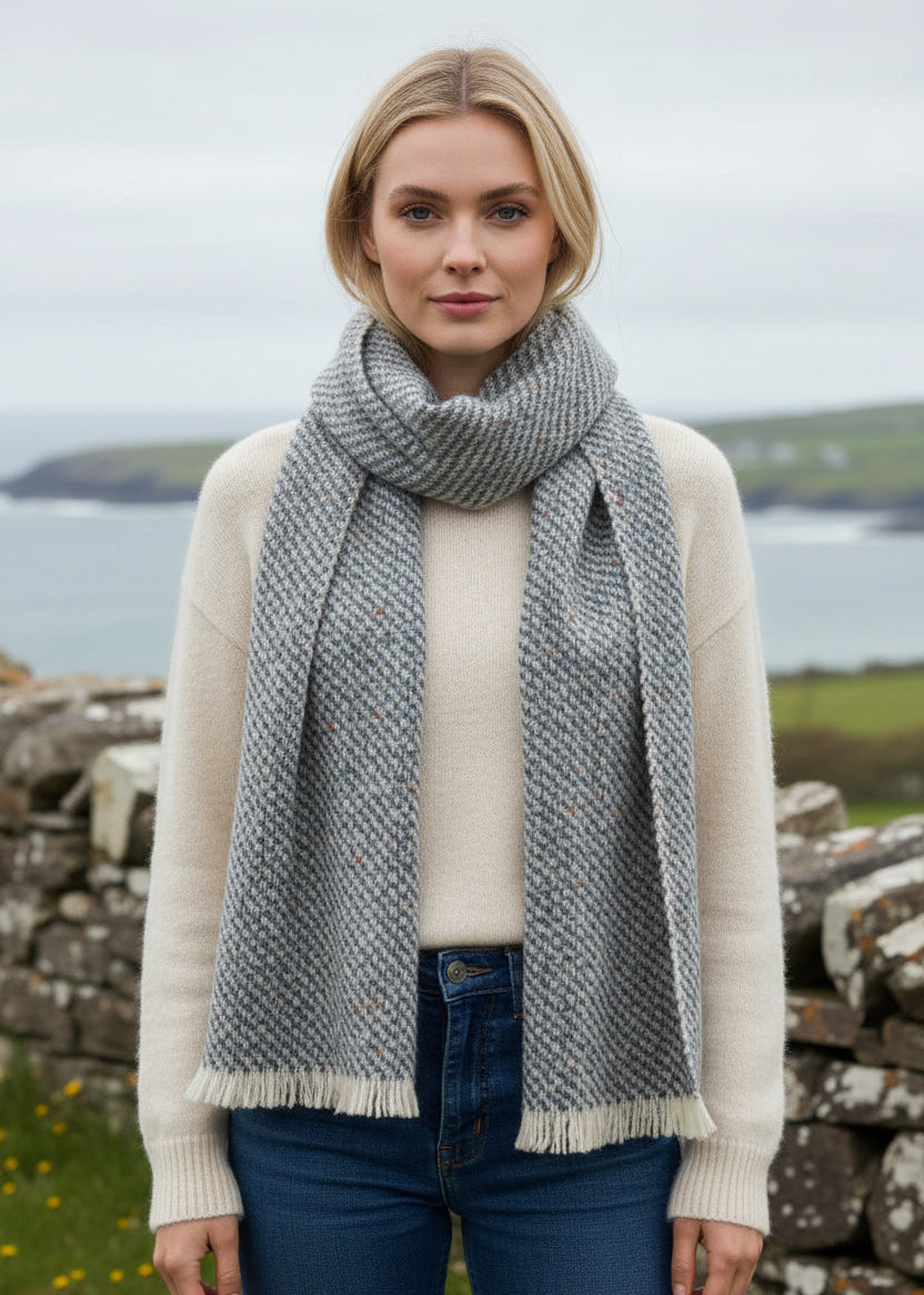 Mucros Aran Scarf | Merino Wool Alpaca Scarf