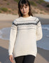 Ladies Slim-Fit Aran Fairisle Sweater | Natual