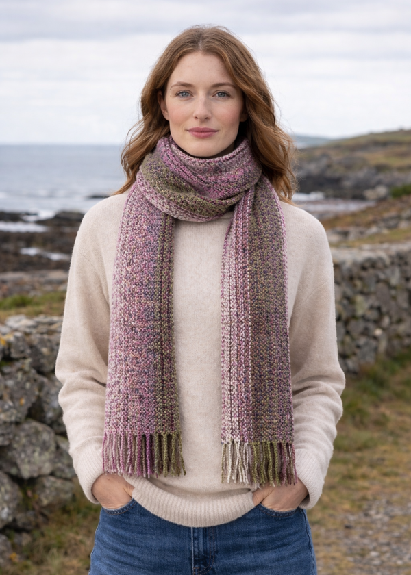 Écharpe Mucros Skellig - Laine mérinos et cachemire de fabrication irlandaise