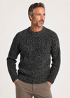 Donegal Tweed Aran Crew Neck Sweater | Charcoal Fleck