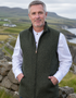 Emerald Isle Men's Green Herringbone Tweed Gilet