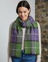 Foxford Giant Merino Scarf | Green Purple Check