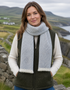 Mucros Aran Scarf | Merino Wool Alpaca Scarf | Denim Mix