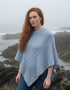 Aran Merino Wool V Poncho | Sky - Clearance