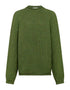 Women's Roll Neck Merino Wool Fisherman Sweater | Green - Clearance