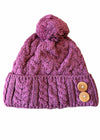 Aran Supersoft Merino Button Hat | Jam