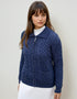 Aran Full Zip Cardigan | Denim Marl