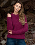 Ladies Slim-Fit Aran Sweater | Raspberry