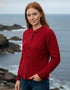 Women's Aran Merino Wool Cardigan | Traditional Irish Honeycomb Knit