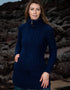 Aran Long Fitted Coat | Deep Water Blue - Clearance