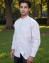 Civilian Irish Grandfather Shirt | Navy Stripe