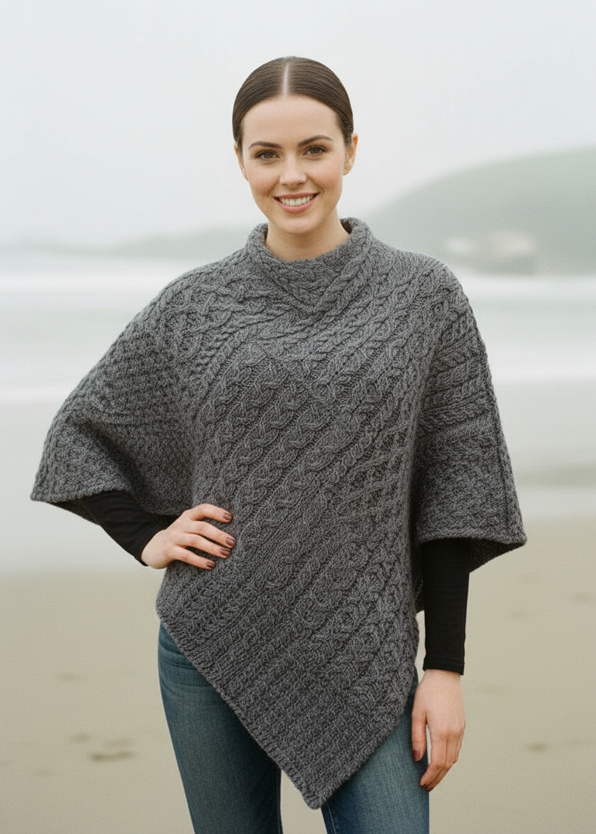 IrelandsEye Poncho | Steel Marl