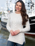 Aran Crew Neck Cashmere Sweater | Natural