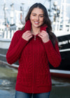 Aran Claddagh Zip Cardigan | Red