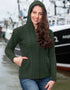 Aran Hooded Cardigan | Army Green