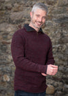 Mens Lambswool Zip Sweater | Claret