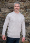 Men's Cuileann Aran Sweater | Silver Marl