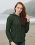 Aran Hooded Cardigan | Army Green