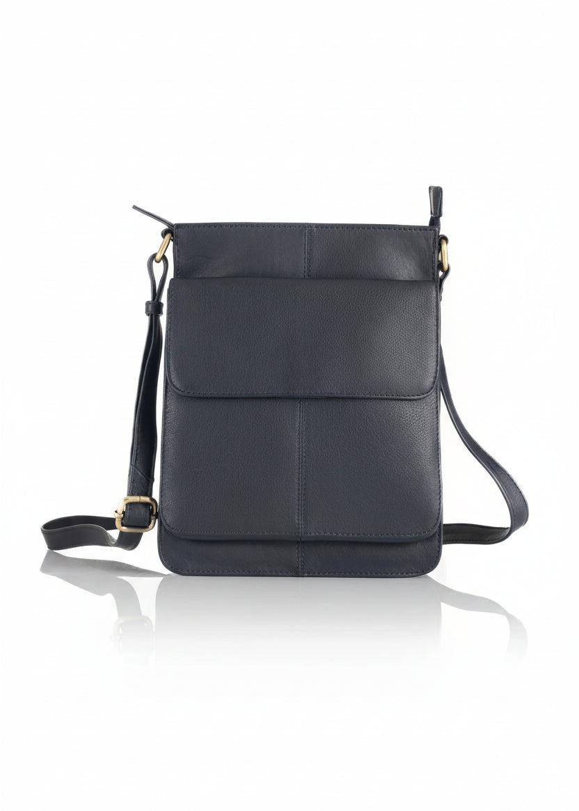Luxury Irish Leather Sling Bag - Black