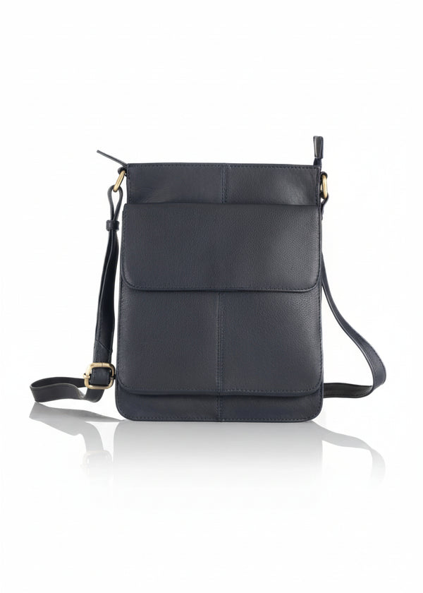 Luxury Irish Leather Sling Bag - Black