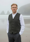 Green Tweed Herringbone Waistcoat