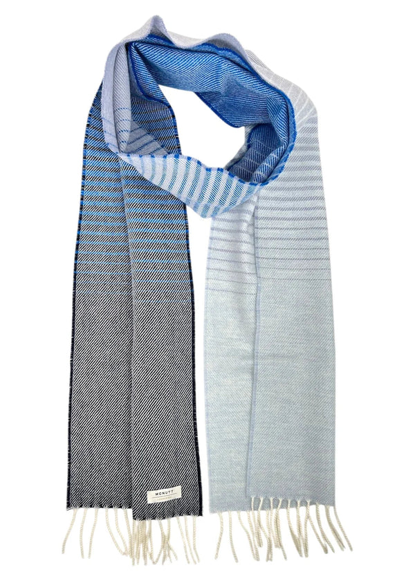 McNutt of Donegal Denim Ómbre Lambswool Scarf | Irish Merino Wool