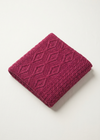 Diamond Aran Merino Wool Throw | Raspberry Marl