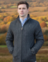 Men's Donegal Full Zip Herringbone Jacket | Charcoal