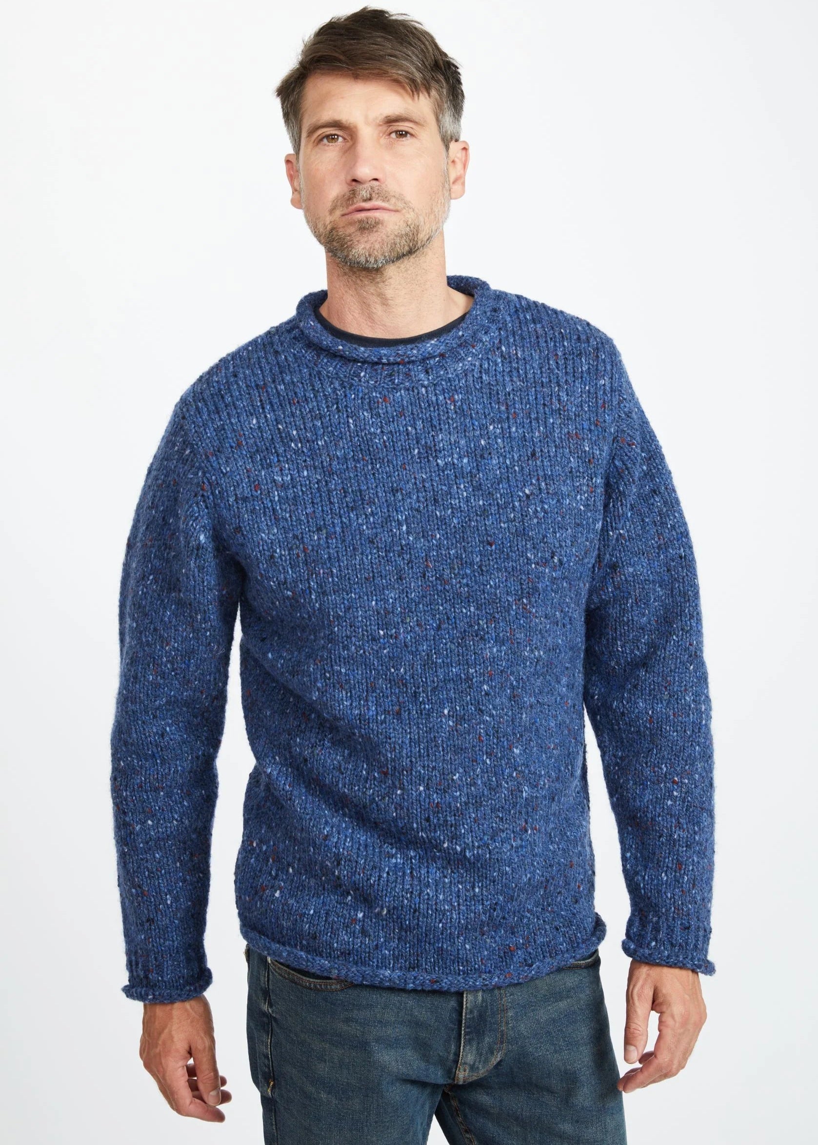 Donegal Roll Neck Fisherman Sweater