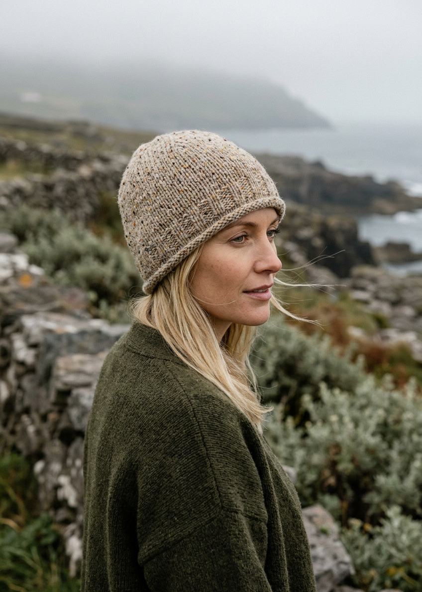 Donegal Fleck Wool Hat - Light Honey