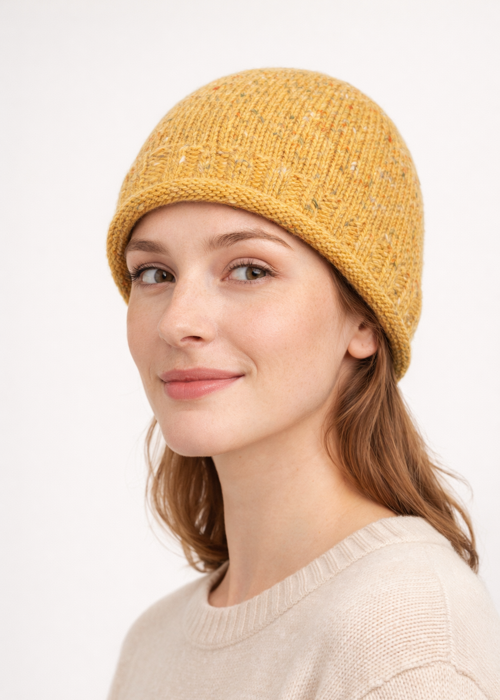 Donegal Fleck Wool Hat - Yellow
