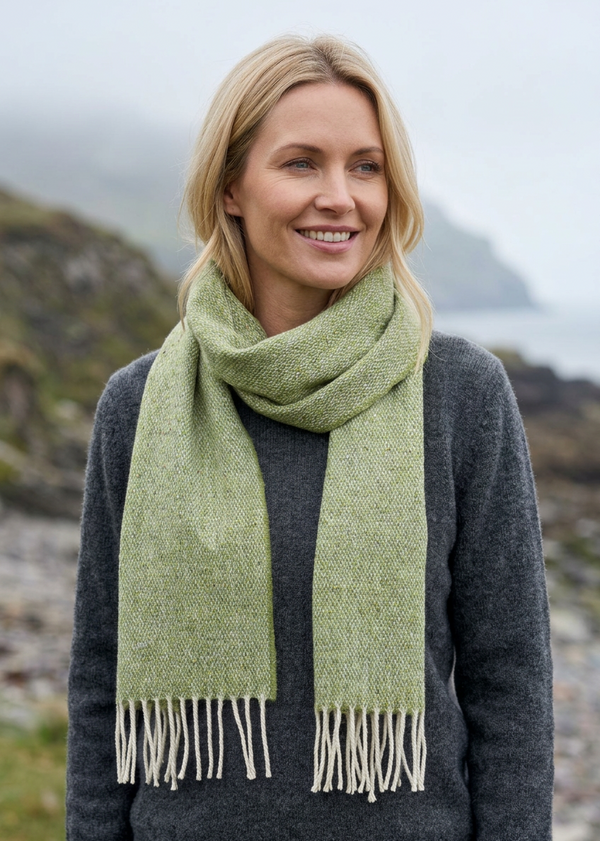 McNutt of Donegal Lime Tweed Scarf