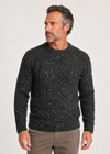 Donegal Tweed Aran Crew Neck Sweater | Charcoal Fleck