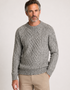 Donegal Tweed Aran Crew Neck Sweater | Silver Fleck