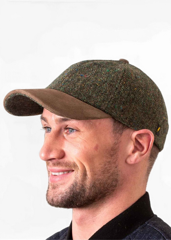 Donegal Tweed Baseball Cap | Green Salt & Pepper