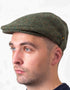 Donegal Tweed Flat Cap | Green Herringbone
